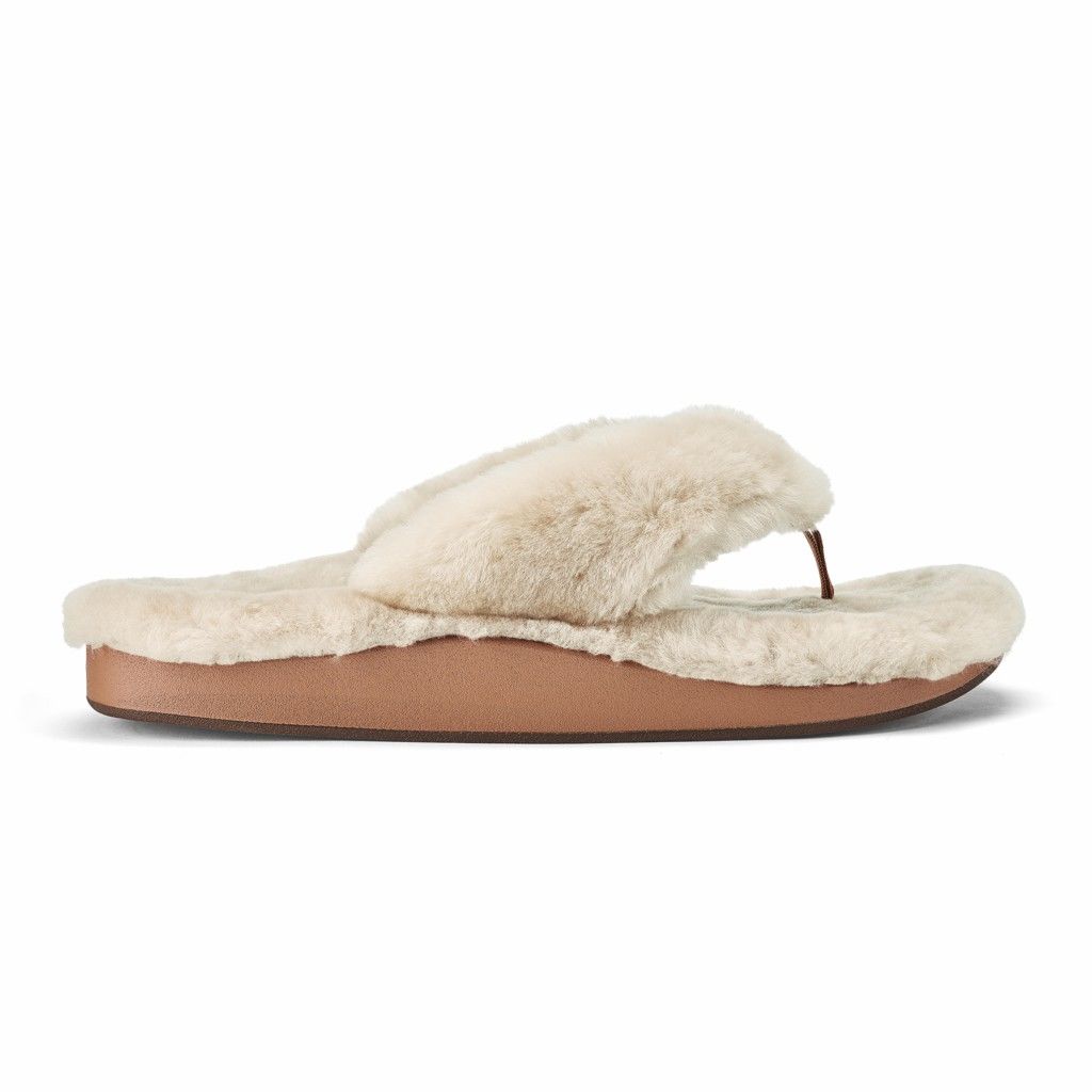 Zapatos Olukai Kīpe'a Heu - Pantuflas Mujer Blancos 20608-271